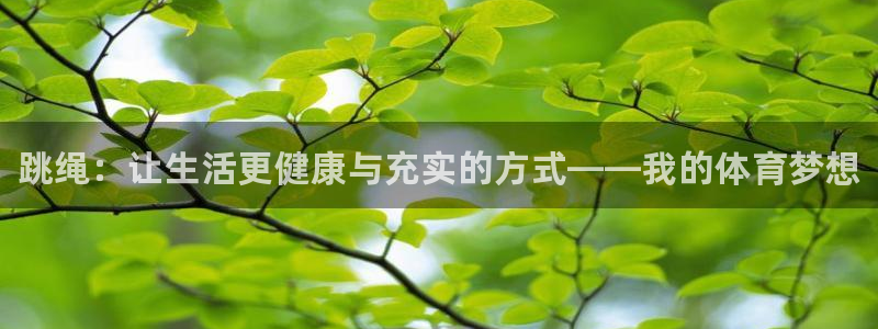 3377体育官方正版app集团官网首页：跳绳：让生活