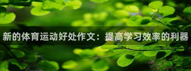 3377体育官方正版app开户：新的体育运动好处作文